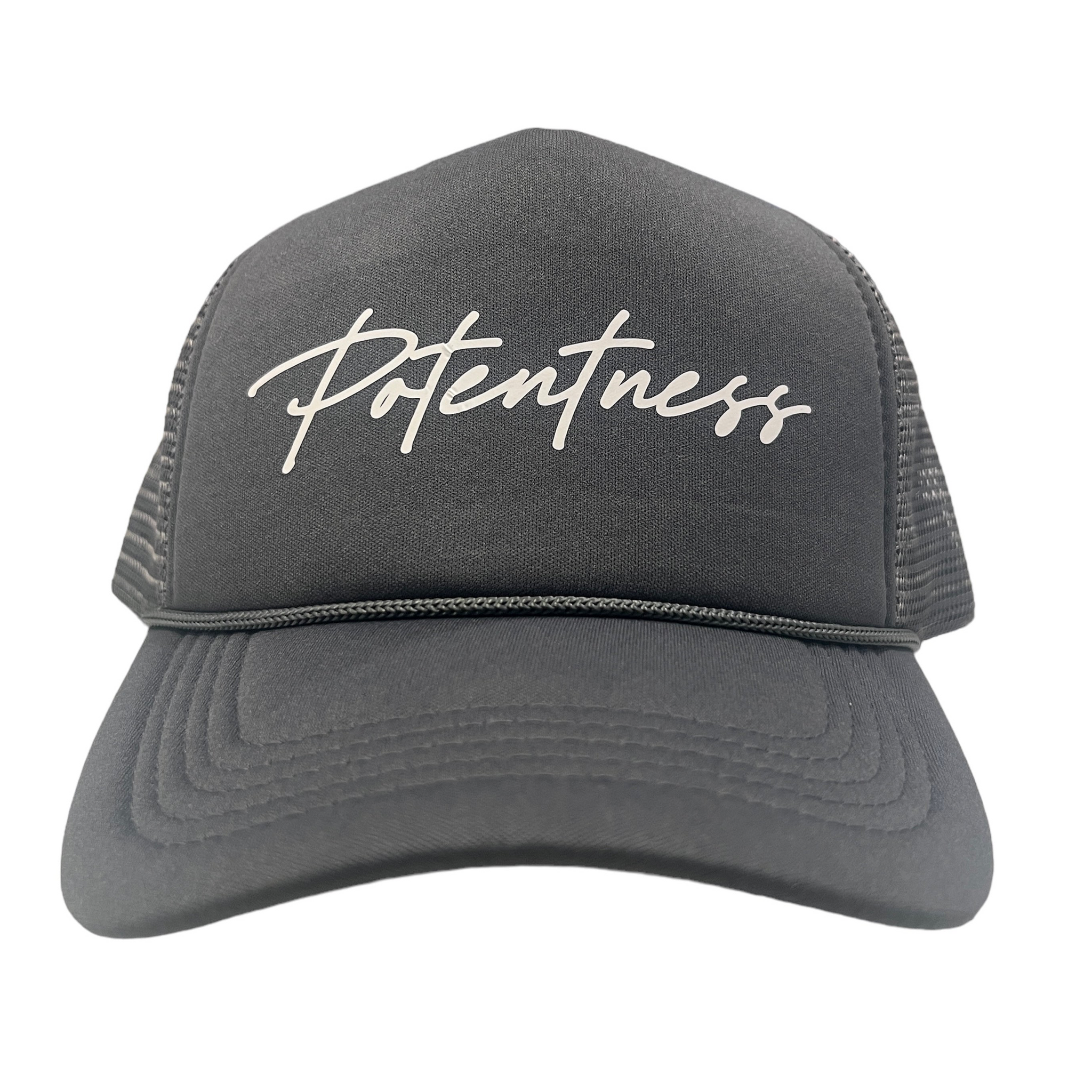 Potentness Trucker Hat - Grey / White