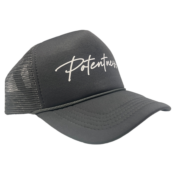 Potentness Trucker Hat - Grey / White