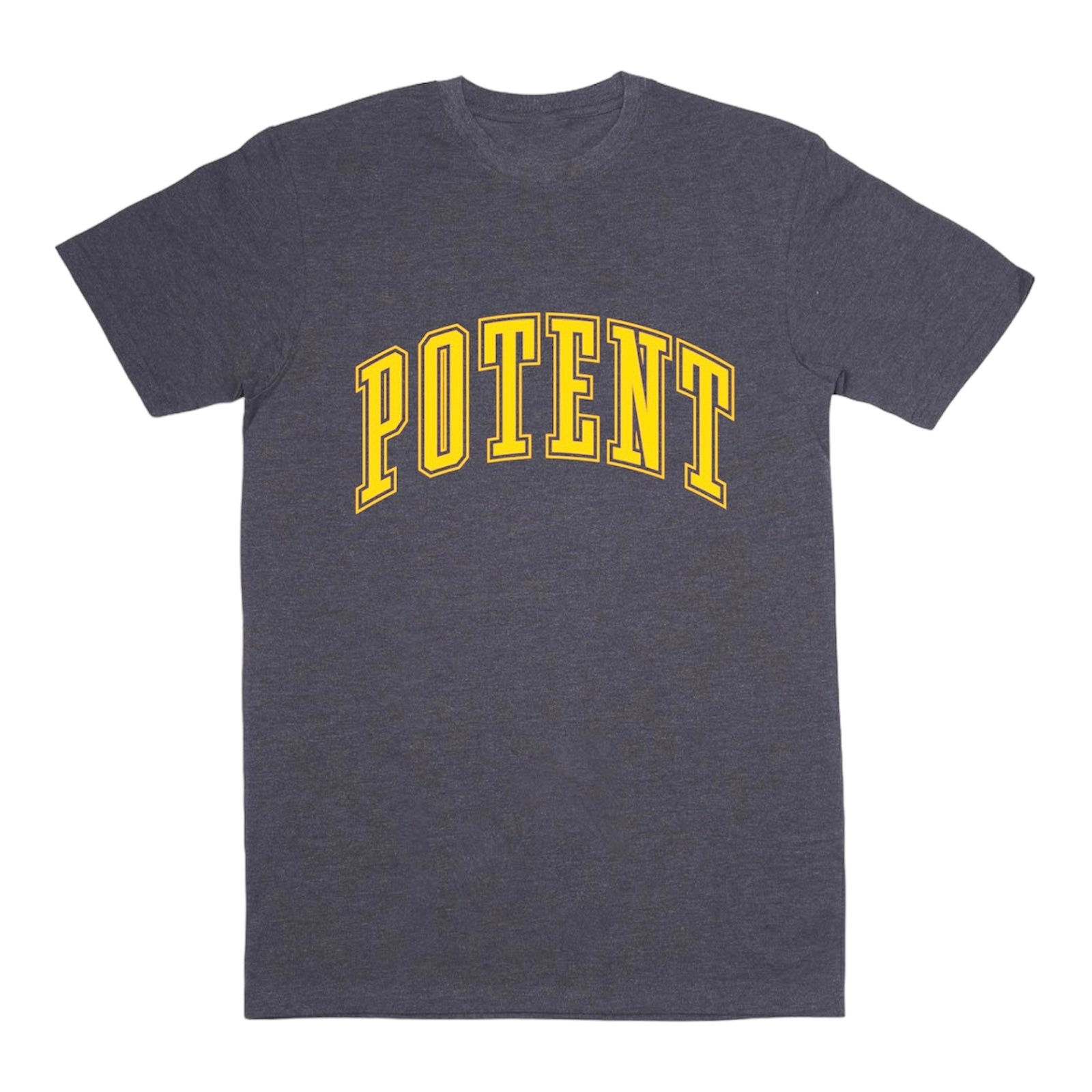 College Style Potent T-Shirt - Grey / Gold