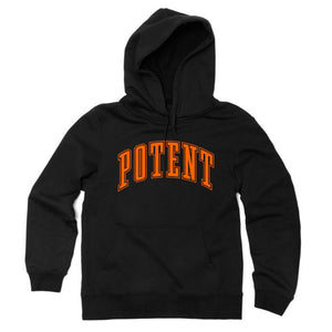 College Style Potent Hoodie Blk Orange Potent Depot