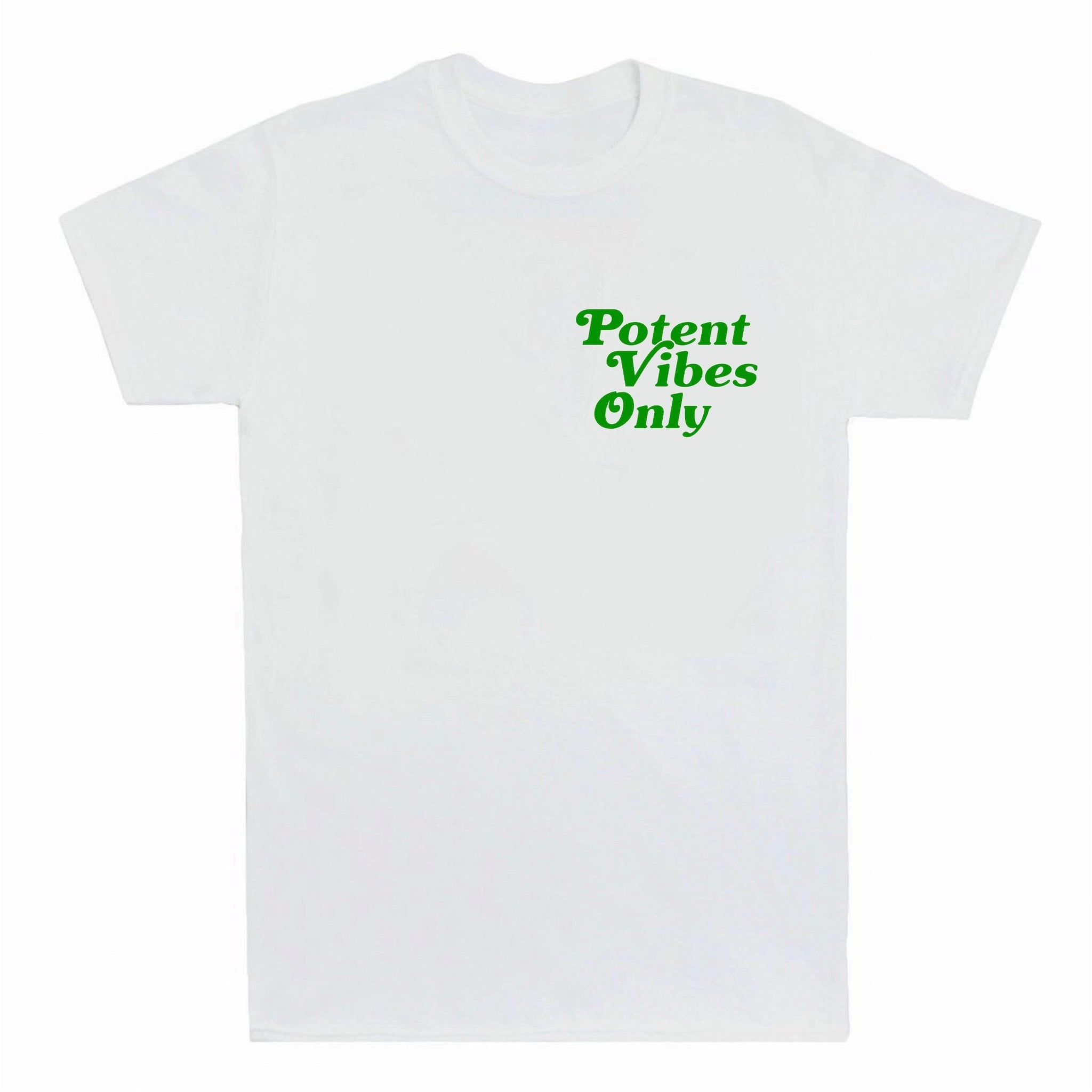 Potent Vibes Only T-Shirt - White / Green