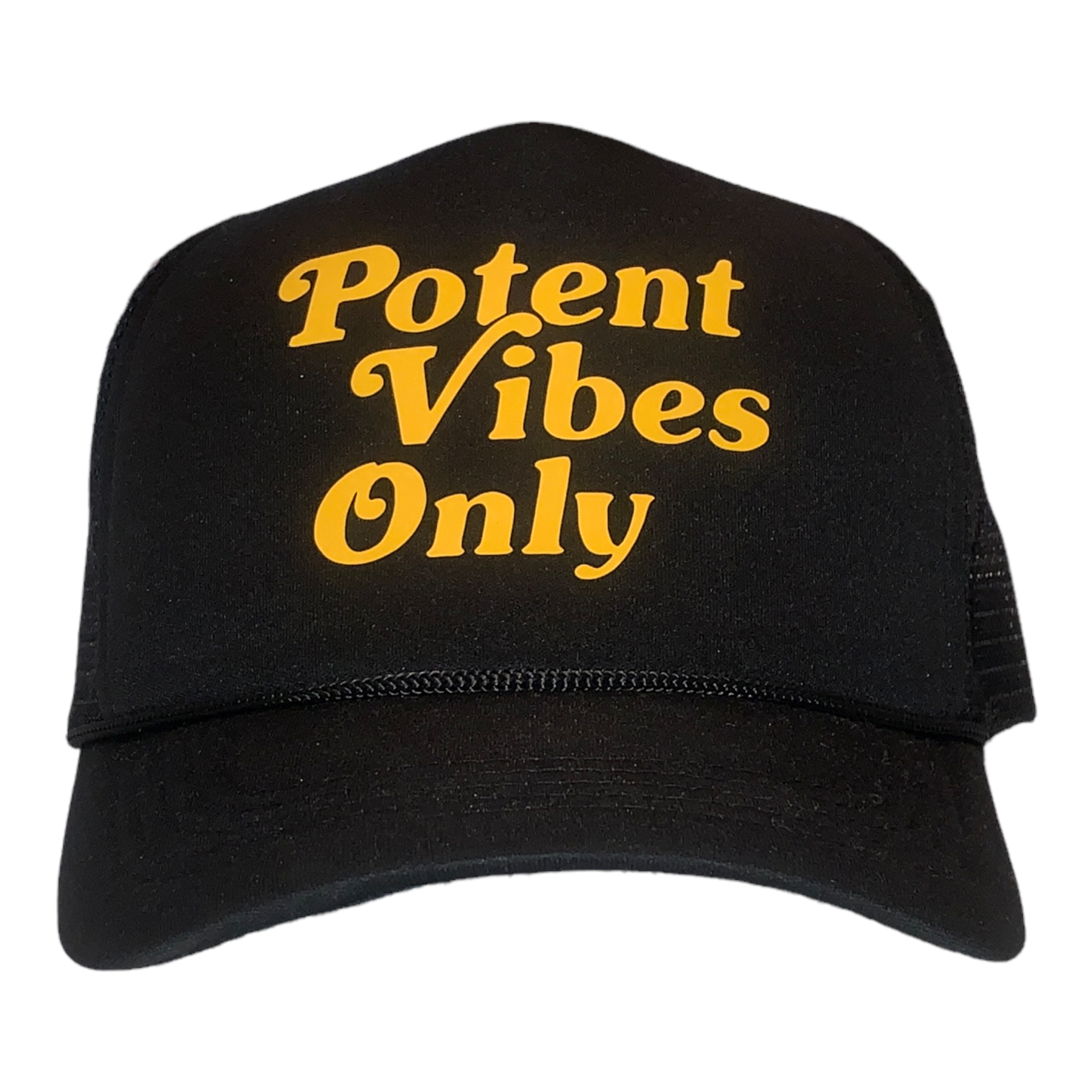 Potent Vibes Only Trucker Hat - Blk / Yellow