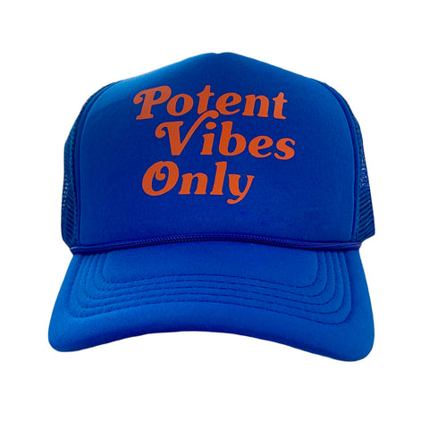 Potent Vibes Only Trucker Hat - Royal / Orange