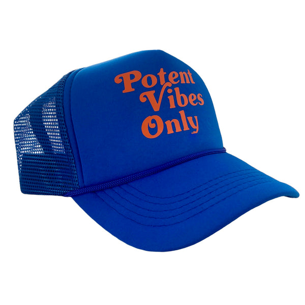 Potent Vibes Only Trucker Hat - Royal / Orange